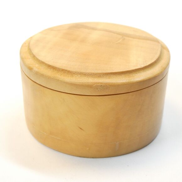 Alaska Birch Burl Wood Trinket Box Round w/Lid Vintage - Picture 10 of 12
